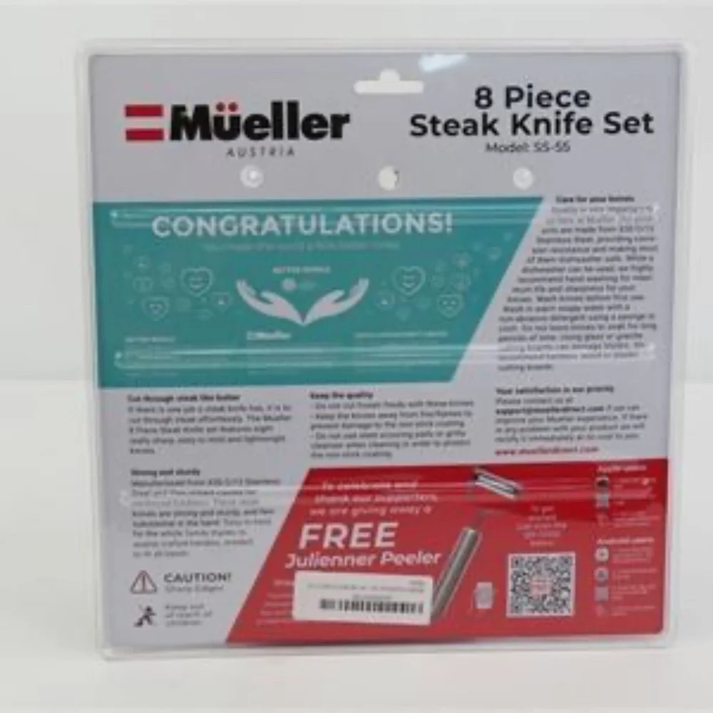 Mueller Austria 8-Piece Serrated Steak Knife Sets